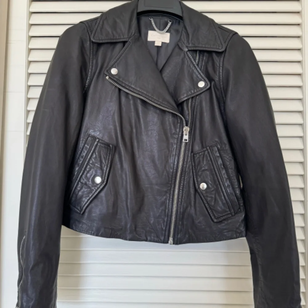 JCrew Collection washed leather motorcycle jacket - Picture 4 of 10